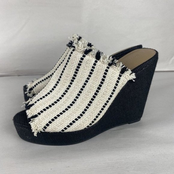 Women's Witchery Size 39 Multicolored Woven Fabric Cover Platform Wedge Shoes - Picture 2 of 16